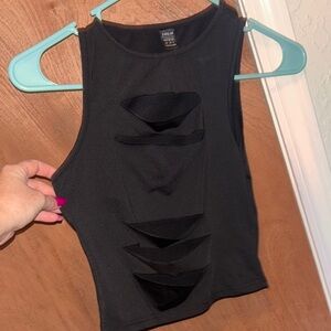 SHEIN Black Sleeveless Crop Tank Top